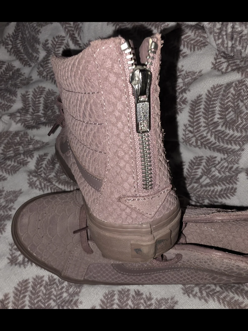 Vans Lace-Up High-Top Boots in Dusty Rose